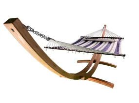 14 Ft. Wooden Arc Hammock Stand & Elegant Hammock Bed w/Pillow.