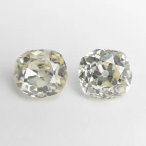 2.38cttw 2pc 6x6mm SI Cape Color Antique Old Mine Cut Matching Pair 19493-01