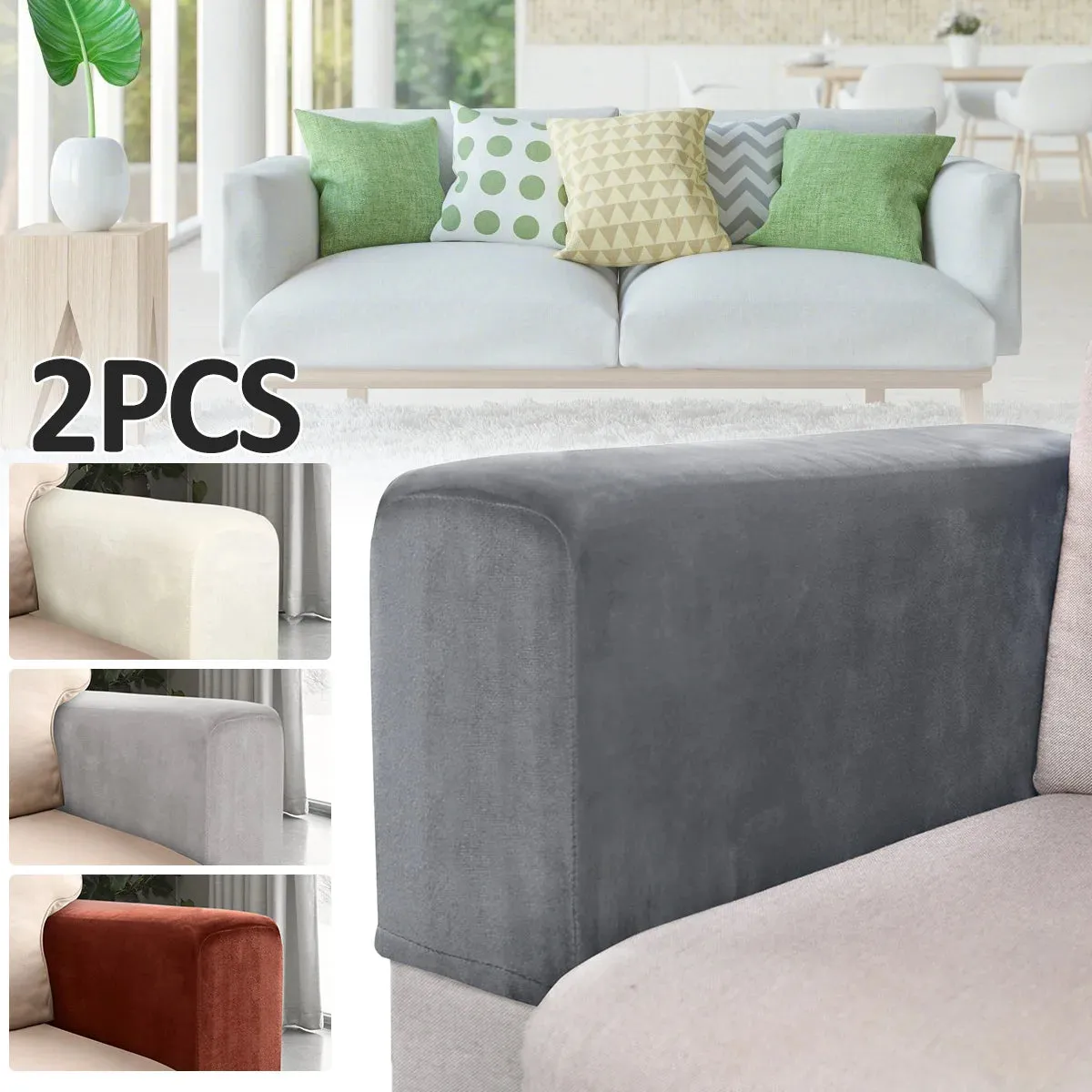 2pcs Universal Non-Slip Sofa Armrest Protector