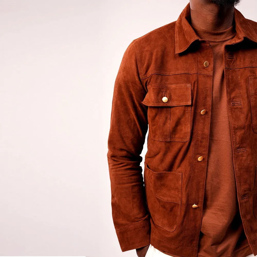 90 FEET Raj Suede Men's Brown Shacket