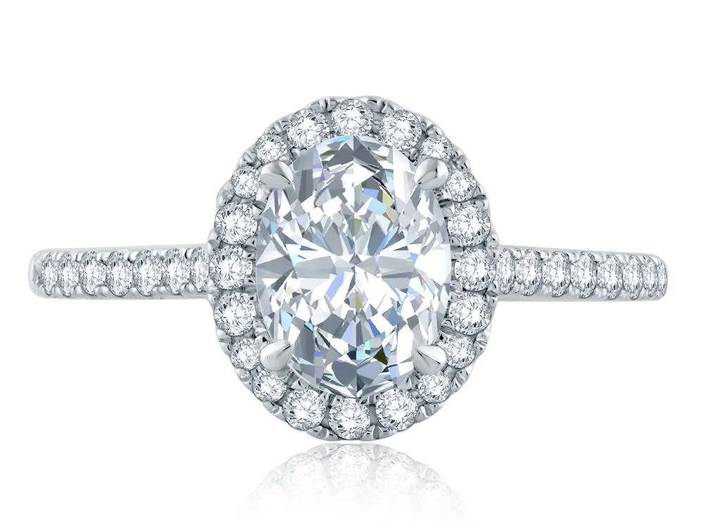 A. JAFFE Halo Engagement Ring