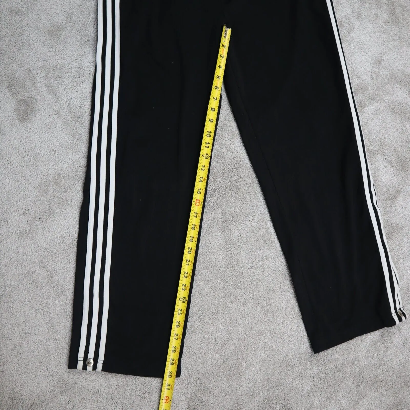 Adidas Men Activewear Pant 3 Striped Elastic Waist High Rise Black Size L