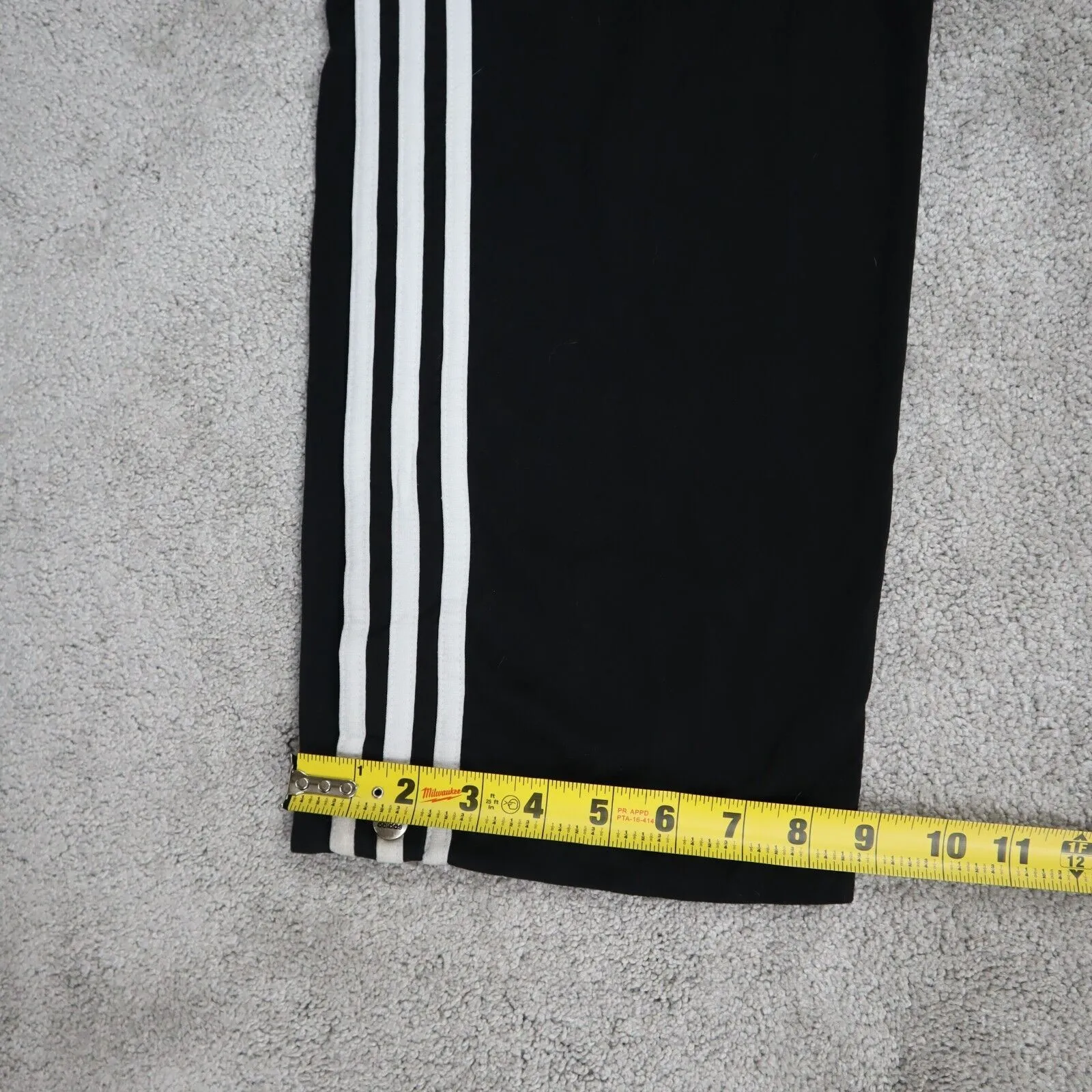 Adidas Men Activewear Pant 3 Striped Elastic Waist High Rise Black Size L