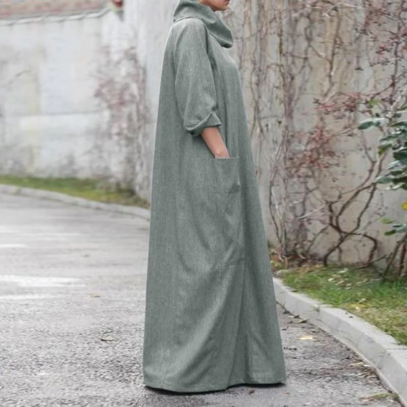 Alpha State Loose Turtleneck Maxi Dress