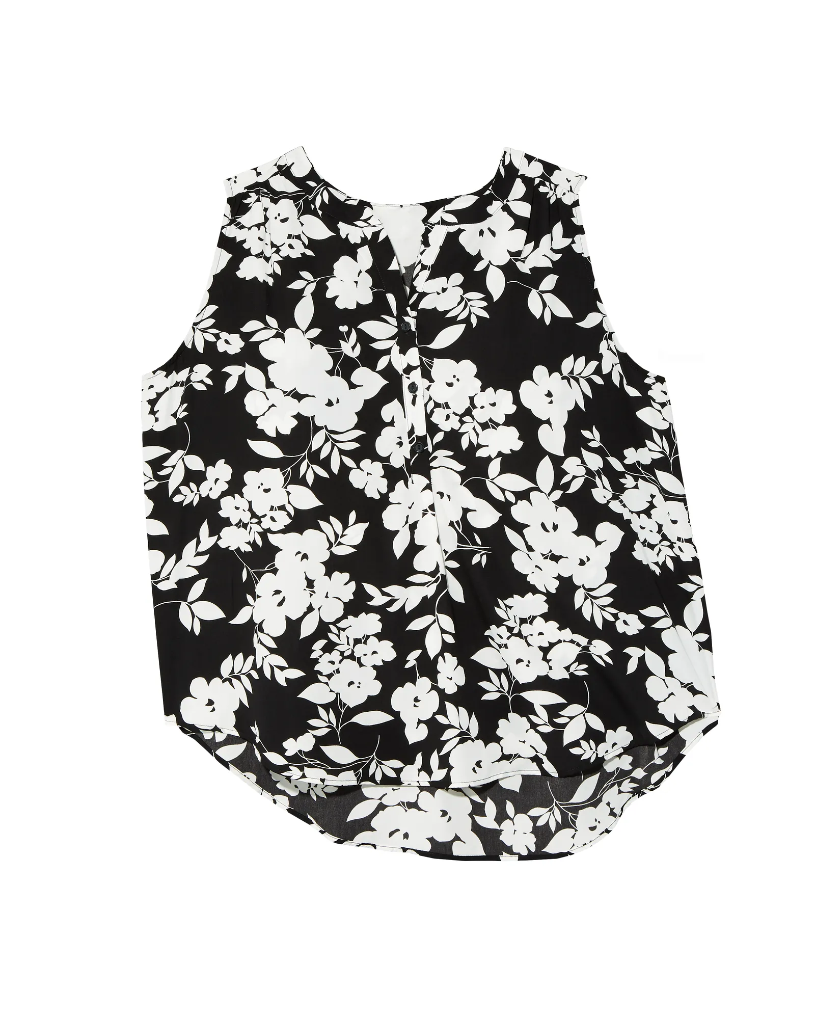 Alysson Shirred Sleeveless Blouse | Black / White