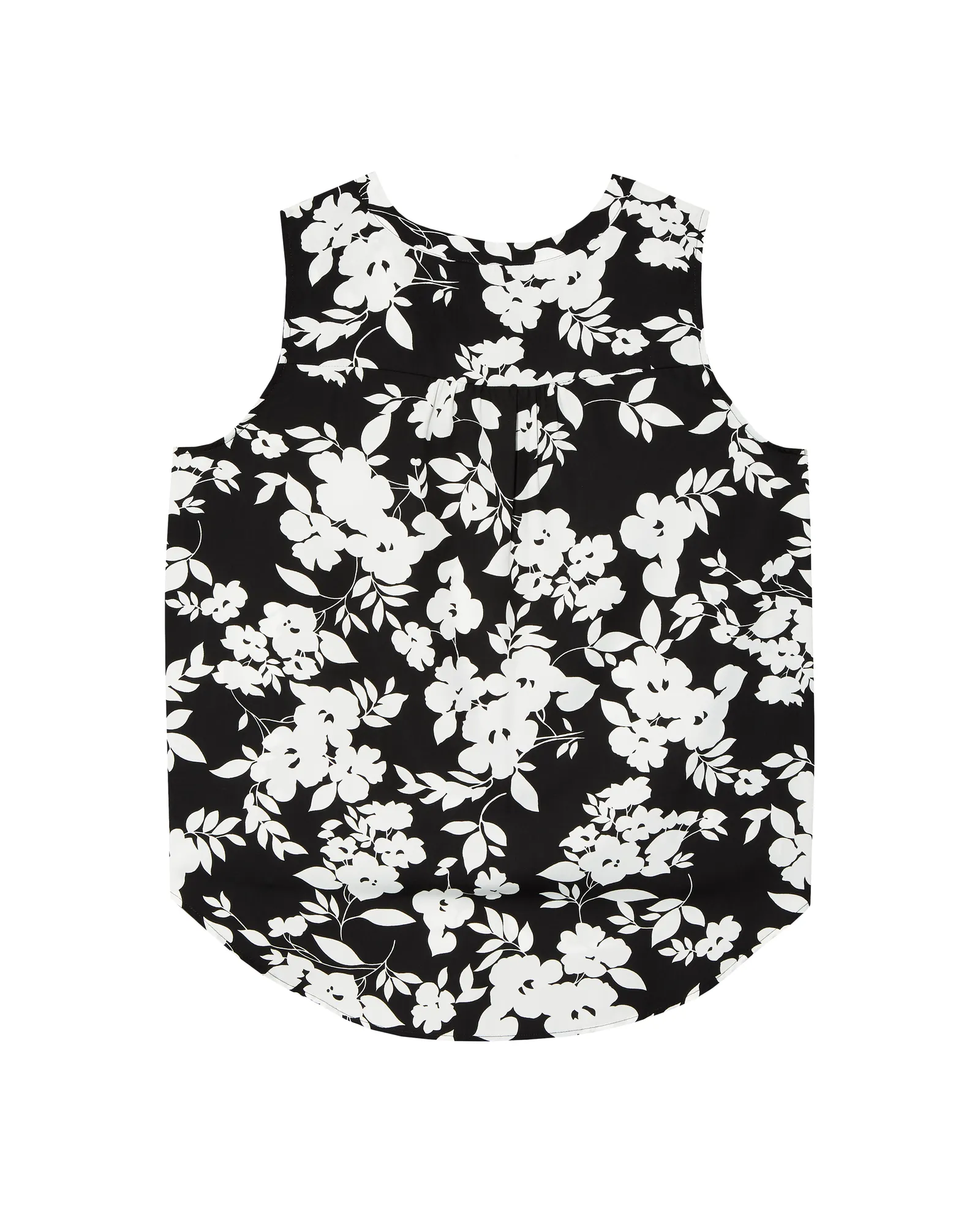 Alysson Shirred Sleeveless Blouse | Black / White