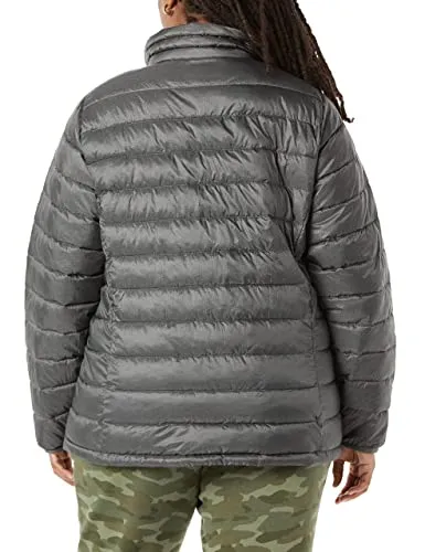 Amazon Essentials Women's Lightweight Long-Sleeve Water-Resistant Puffer Jacket (Available in Plus Size), Black, Medium