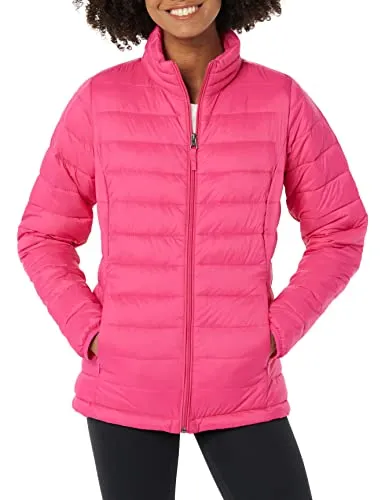 Amazon Essentials Women's Lightweight Long-Sleeve Water-Resistant Puffer Jacket (Available in Plus Size), Black, Medium