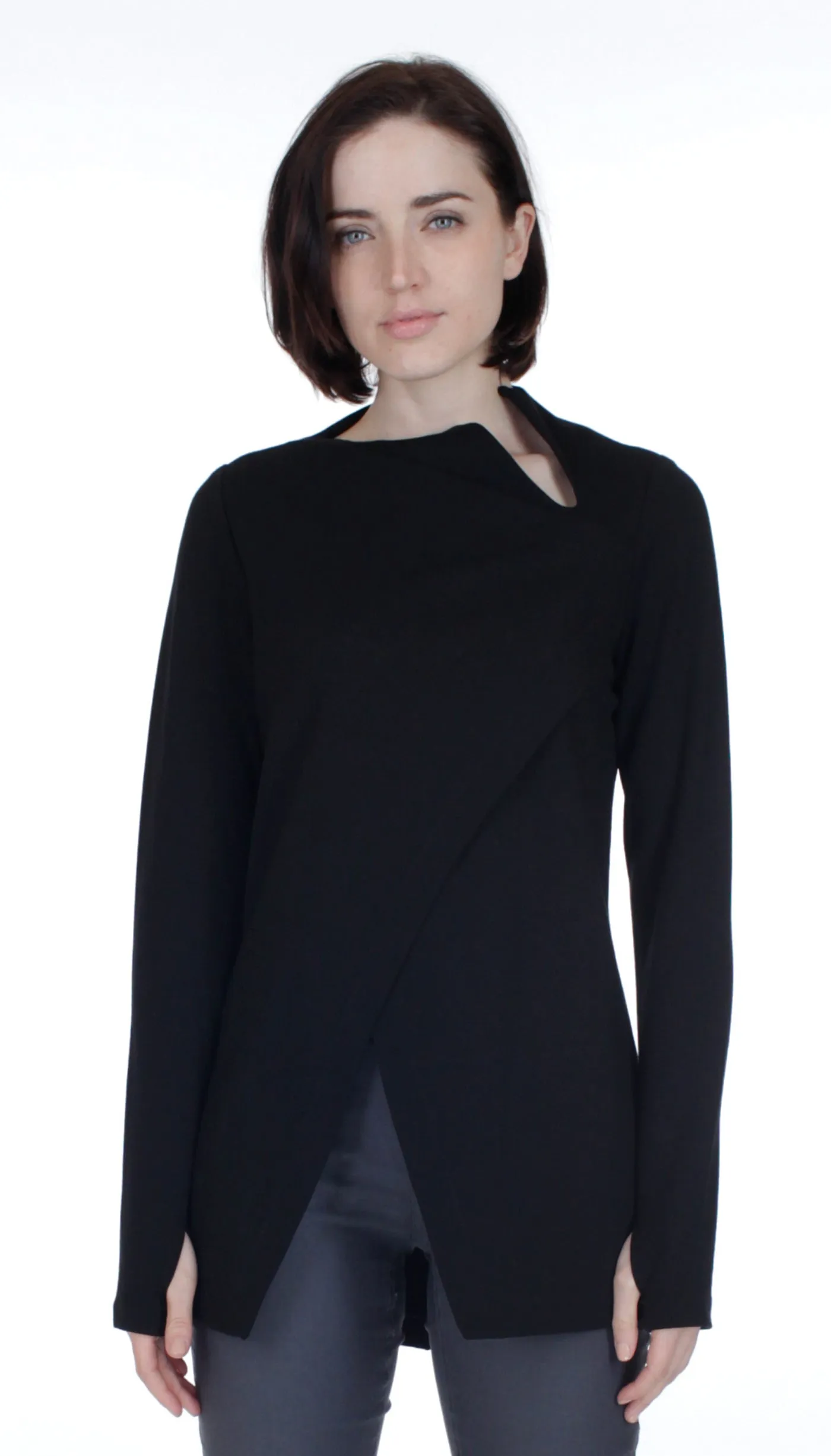 Angles Tunic Top/ Black & Grey