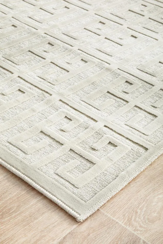 Aswan Brenda Natural White Runner Rug