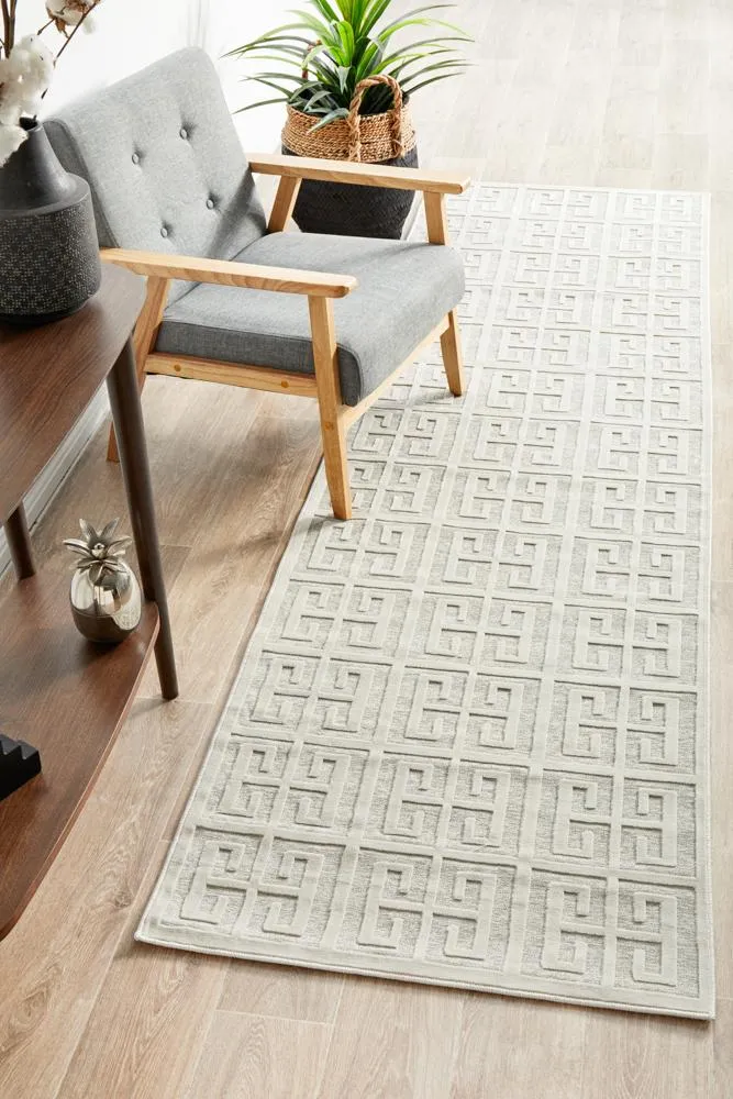 Aswan Brenda Natural White Runner Rug