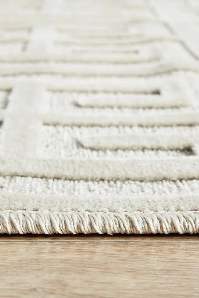 Aswan Brenda Natural White Runner Rug