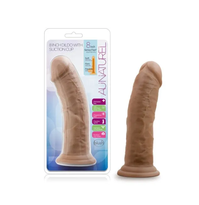 Au Naturel Dildo with Suction - 8 inch (Caramel)