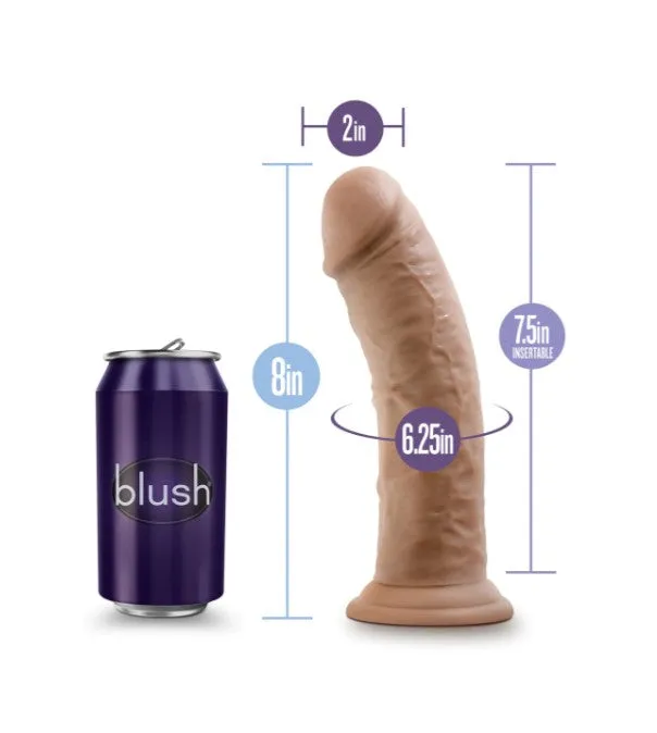 Au Naturel Dildo with Suction - 8 inch (Caramel)