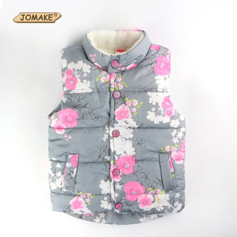 Autumn Girls Outerwear Floral Baby Girls Vest Baby Outerwear European And American Style Outerwear & Coats Princess Girls Vest