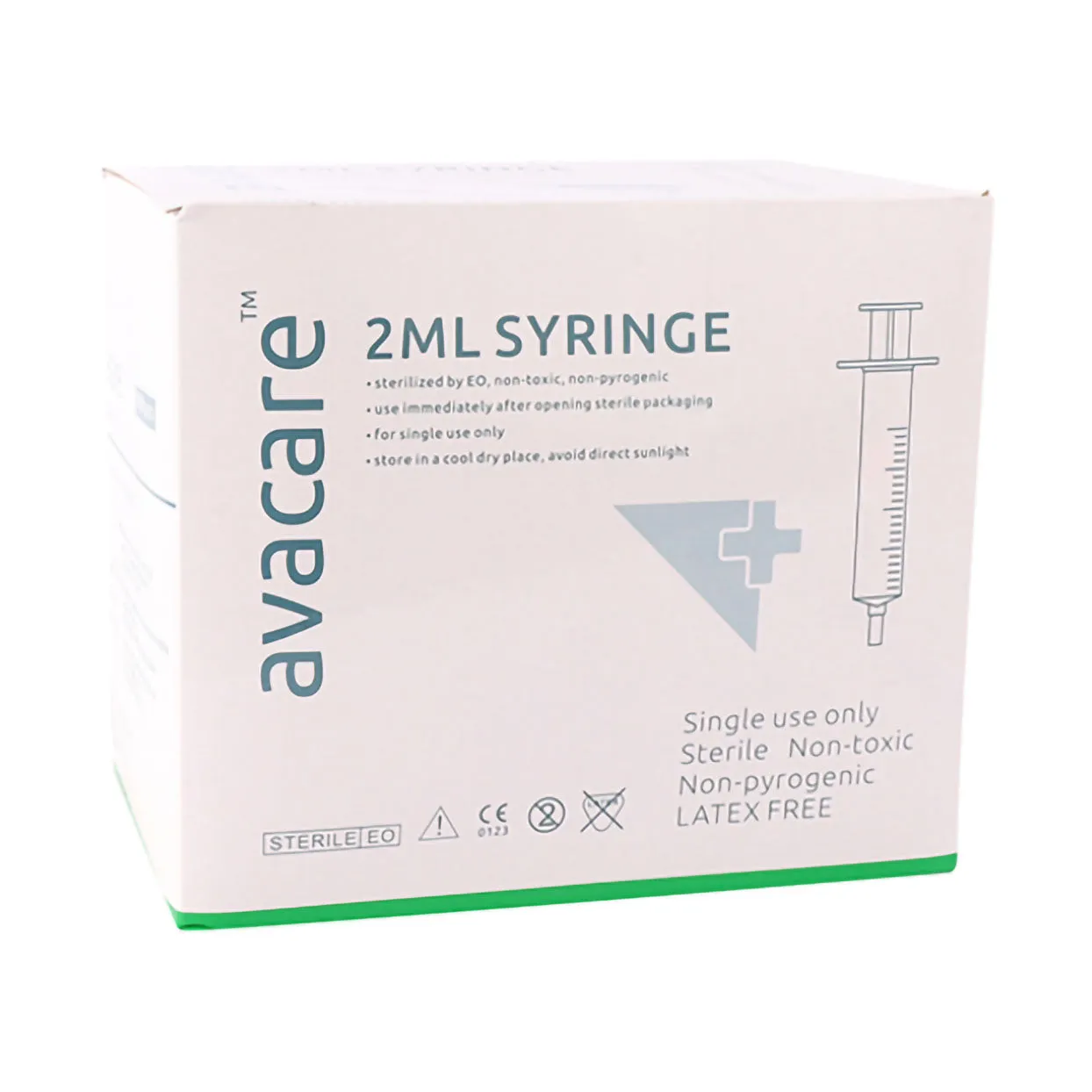 Avacare 2ml Syringe 3 Part Luer Slip 100 Pack