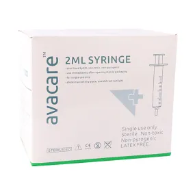 Avacare 2ml Syringe 3 Part Luer Slip 100 Pack