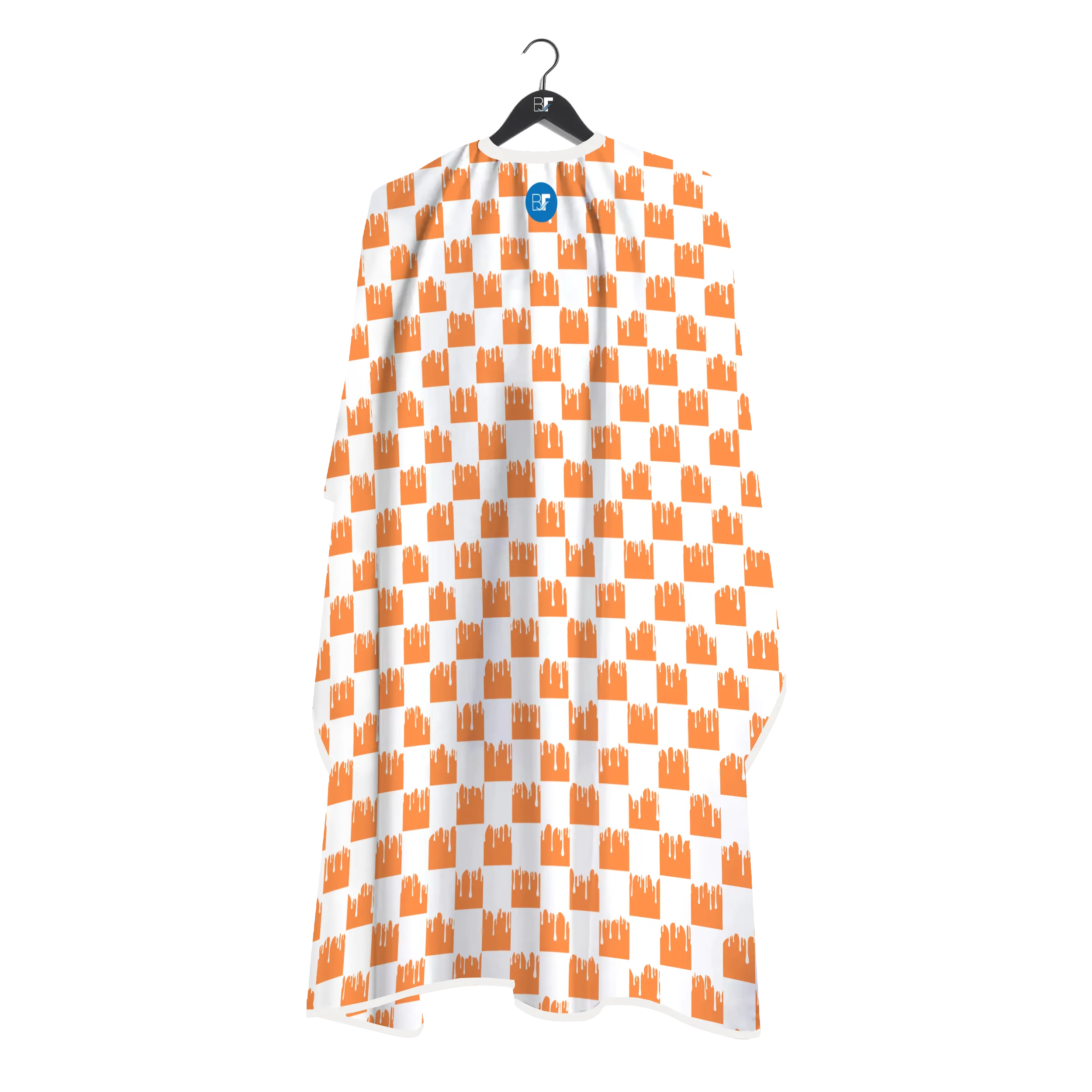 Barber Flow Dripped Checker Cape - Orange