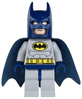 Batman, Light Bluish Gray Suit with Yellow Belt and Crest, Dark Blue Mask and Cape (Type 1 Cowl)