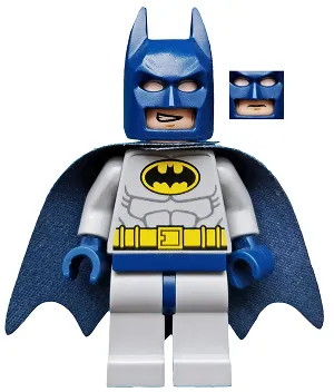 Batman, Light Bluish Gray Suit with Yellow Belt and Crest, Dark Blue Mask and Cape  (Type 2 Cowl)