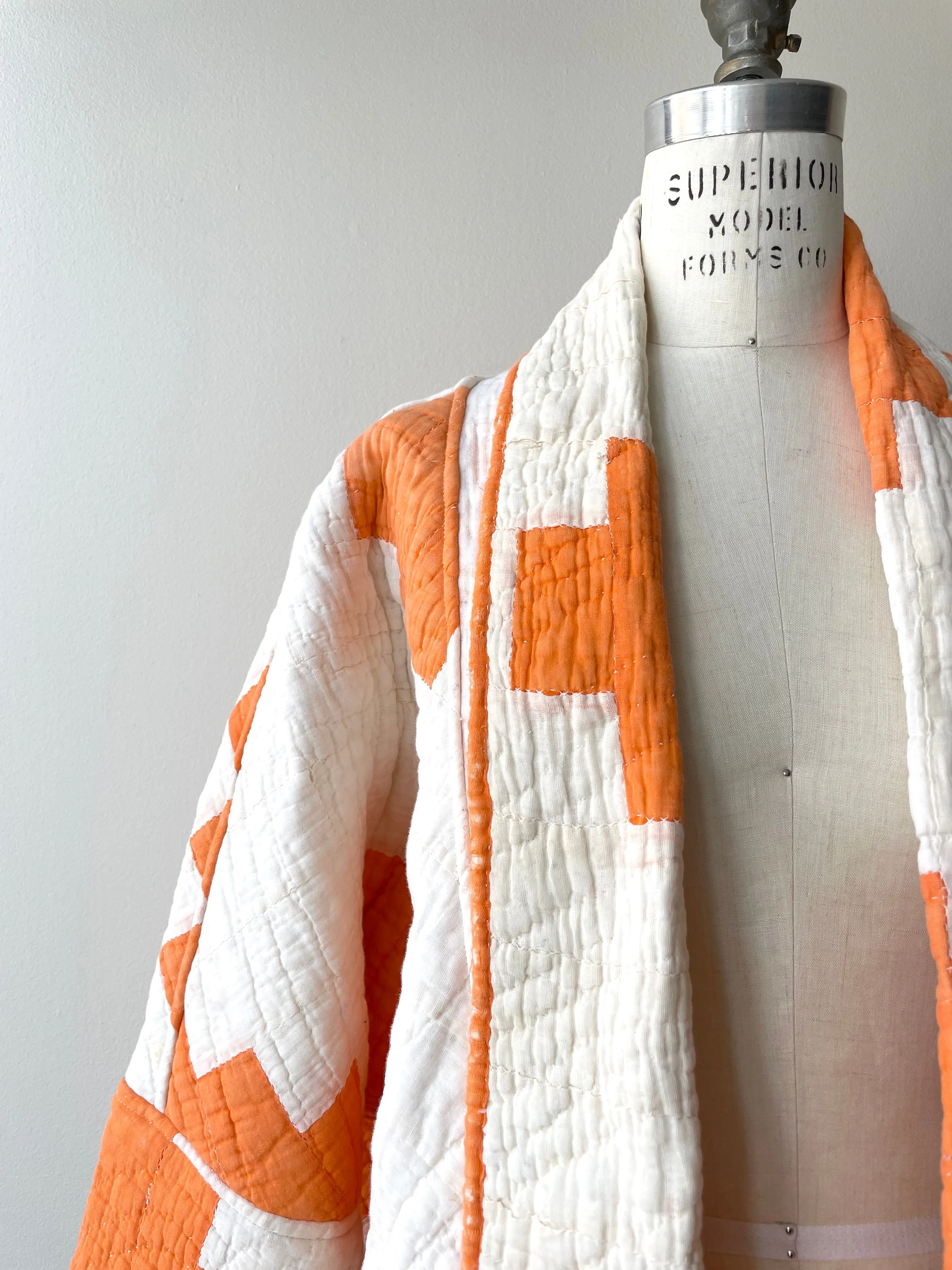 Big Orange Handmade Quilt Coat