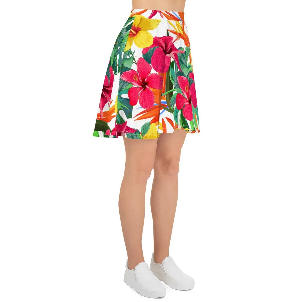 BIRD OF PARADISE FLORAL SKATER SKIRT