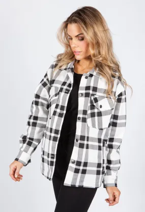 Black and White Checked Shacket