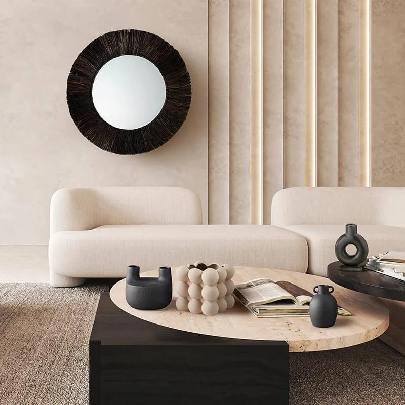 Black Fiber Wall Mirror