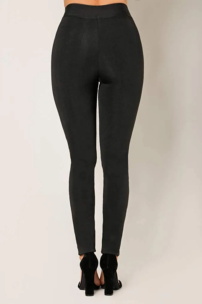 Black High Waisted Fitted Bandage Pants