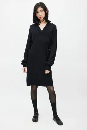 Black Knit Cut Out Sweater Dress