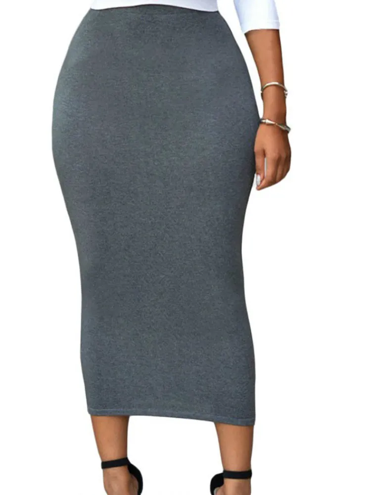 Bodycon Long Skirt Black High Waist Tight Maxi Skirts