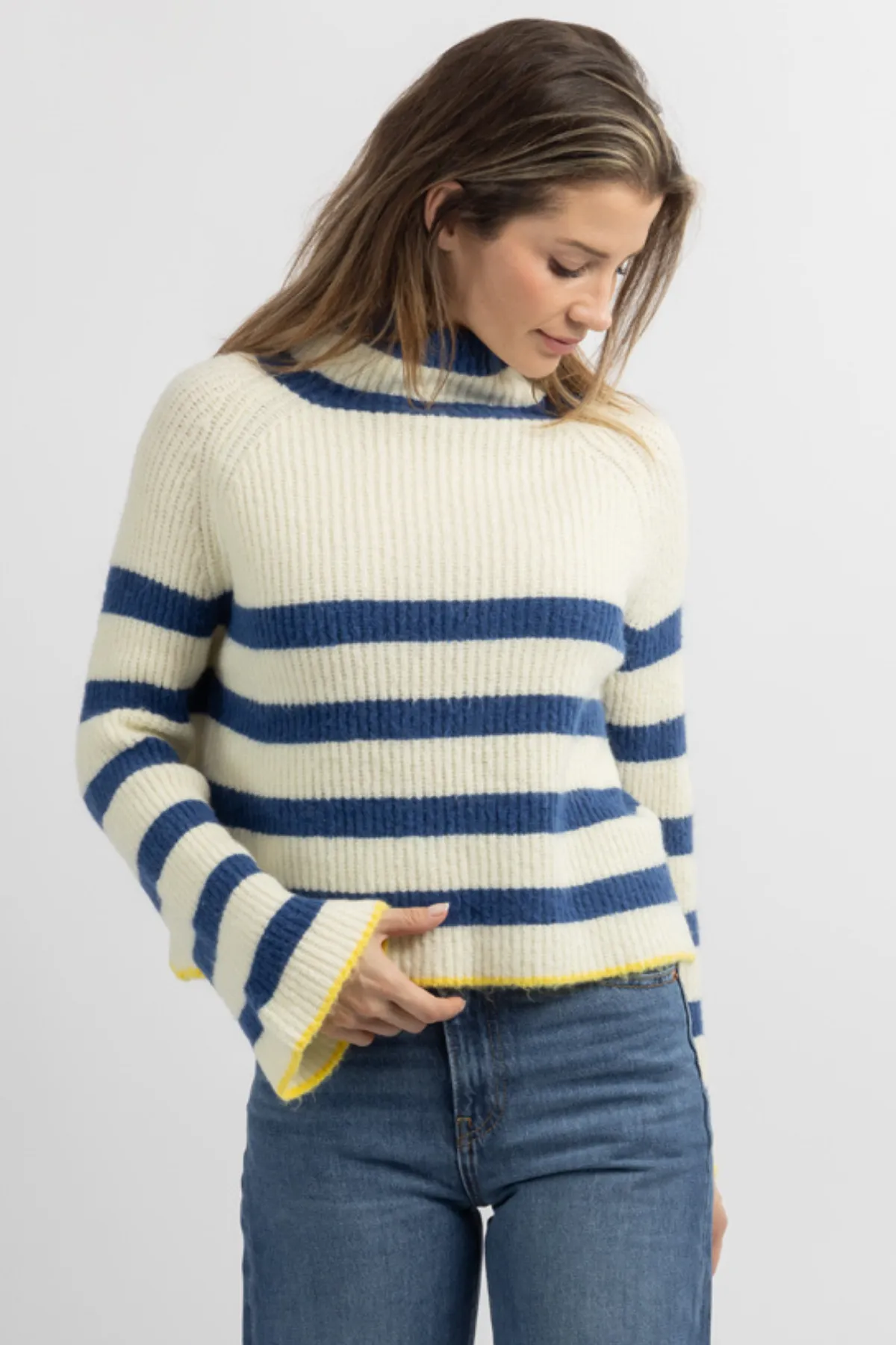 BOSTON BLUE MULTI-STRIPE SWEATER