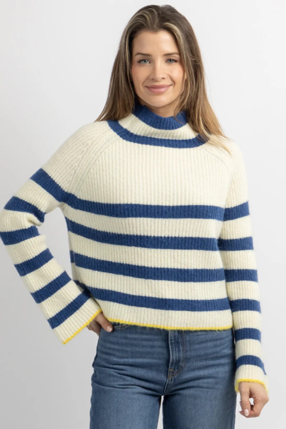 BOSTON BLUE MULTI-STRIPE SWEATER