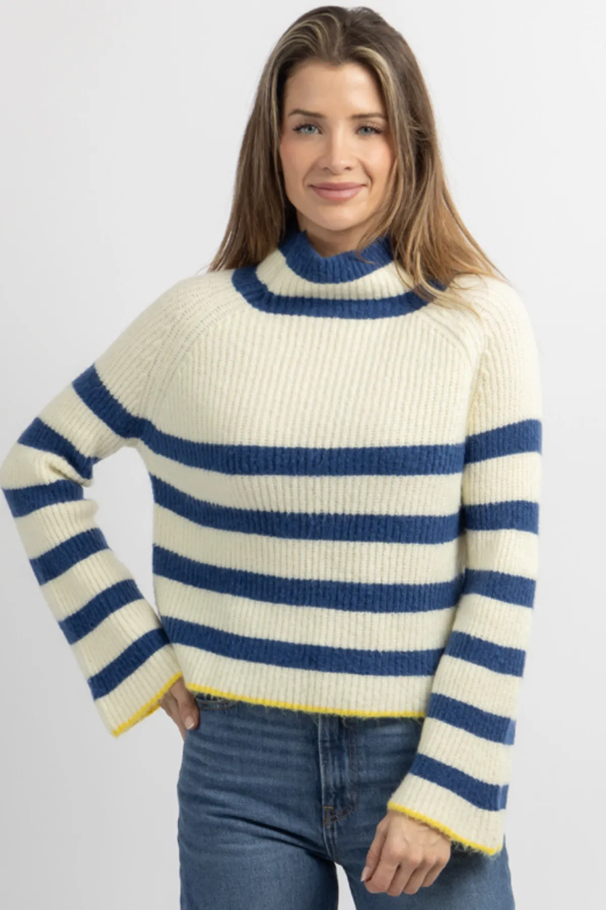 BOSTON BLUE MULTI-STRIPE SWEATER