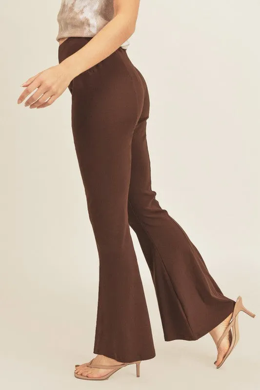 Brown High Waist Flared Pants