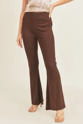 Brown High Waist Flared Pants