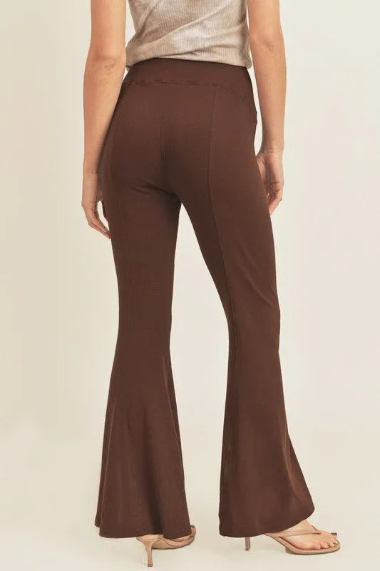 Brown High Waist Flared Pants