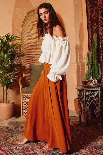 Bucketlist Wide Leg Pants | Burnt Sienna