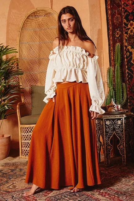 Bucketlist Wide Leg Pants | Burnt Sienna