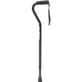 Cardinal Health™ Offset Handle Adjustable Height Cane, Black