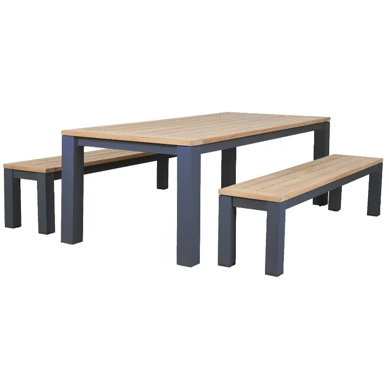 CASA 3pc Outdoor Dining & Bench Set 2200mm