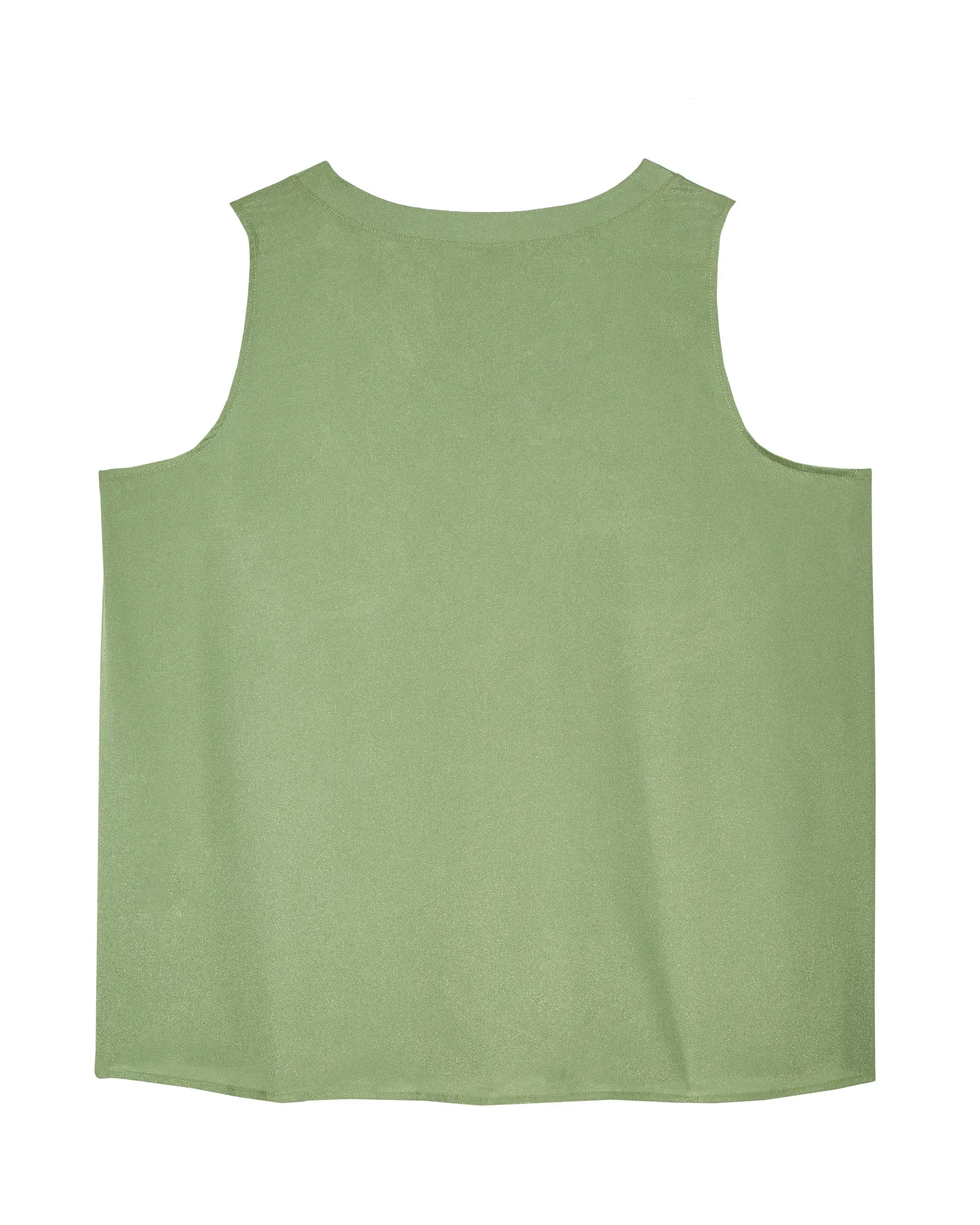 Celia Woven V-Neck Sleeveless Top | Olive Green