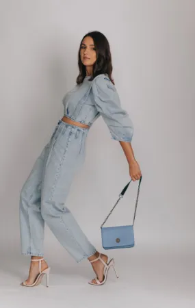 Chain Crossbody Bag - Blue Sky