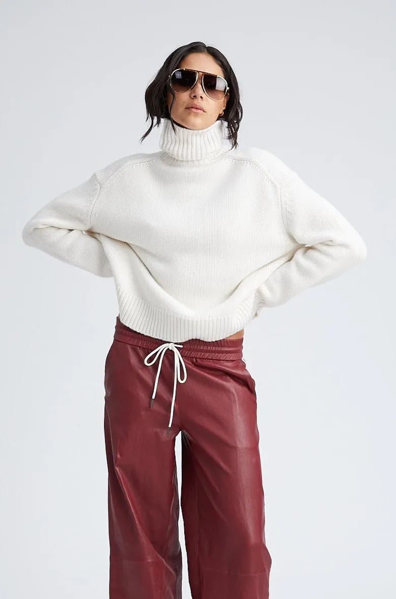 Chalk Heavy Cashmere Turtleneck Sweater