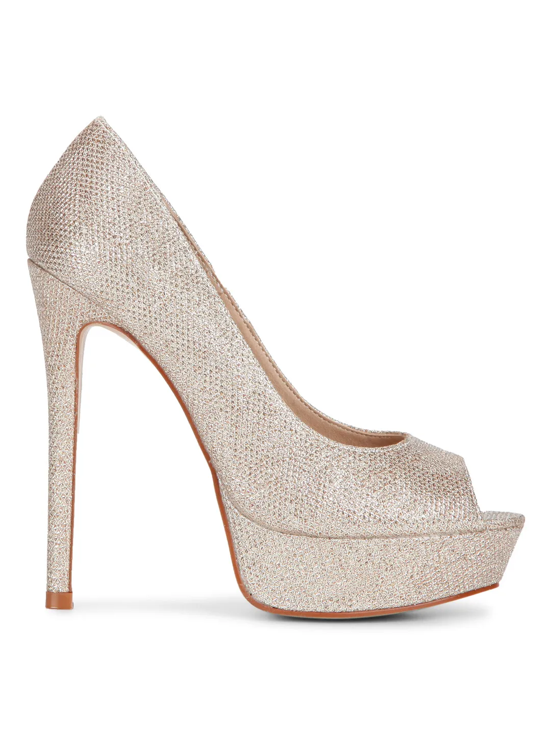 Champagne Microfibre Pump Stilettos