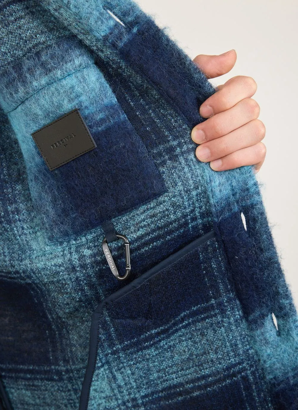 Check Blanket Overshirt | Wool | Navy