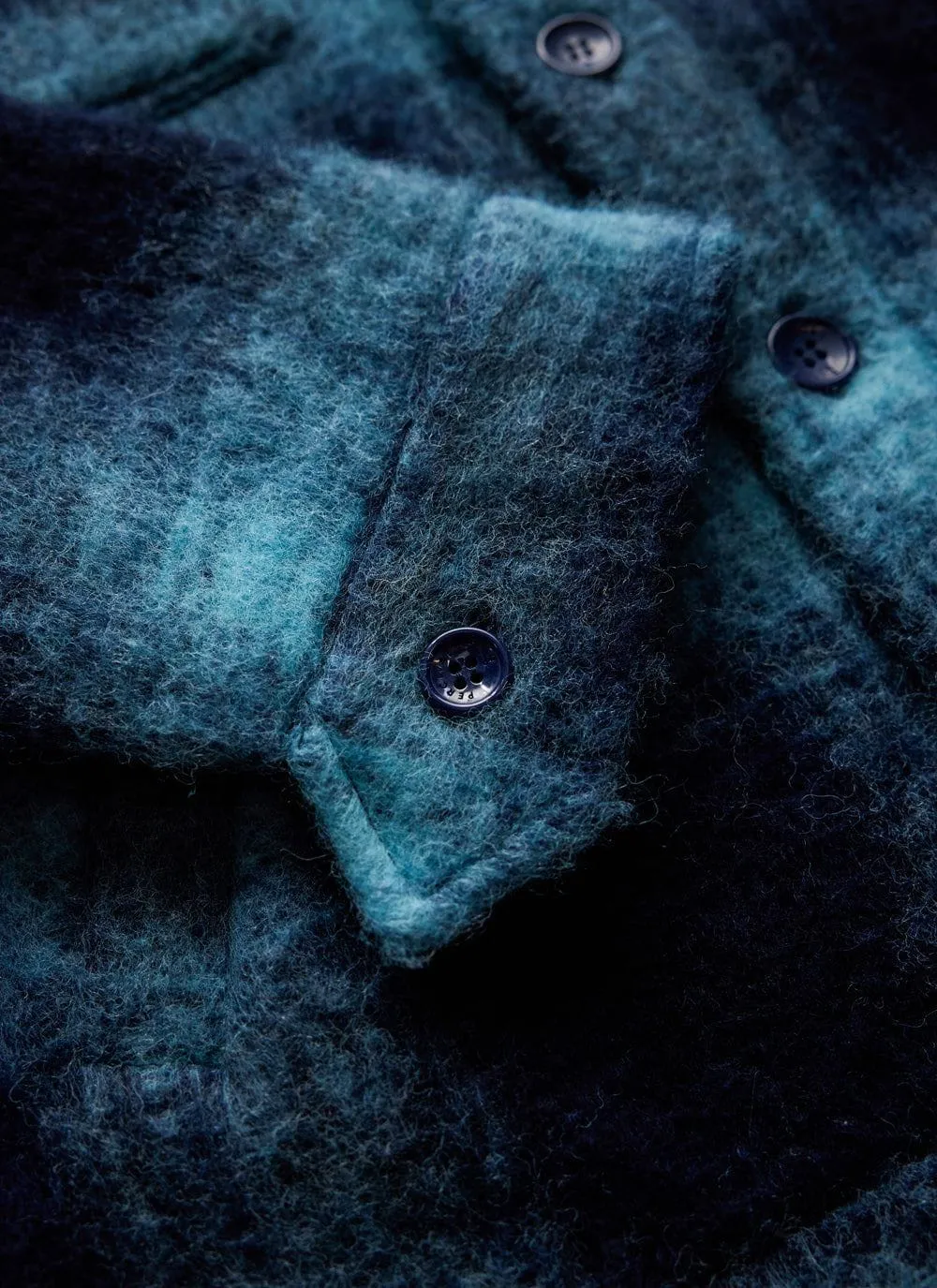 Check Blanket Overshirt | Wool | Navy