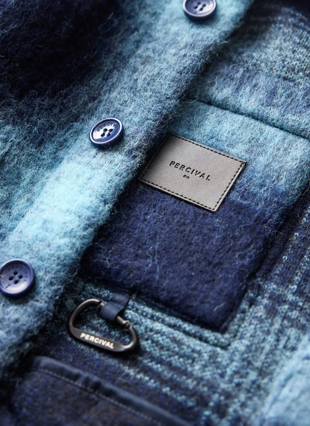 Check Blanket Overshirt | Wool | Navy