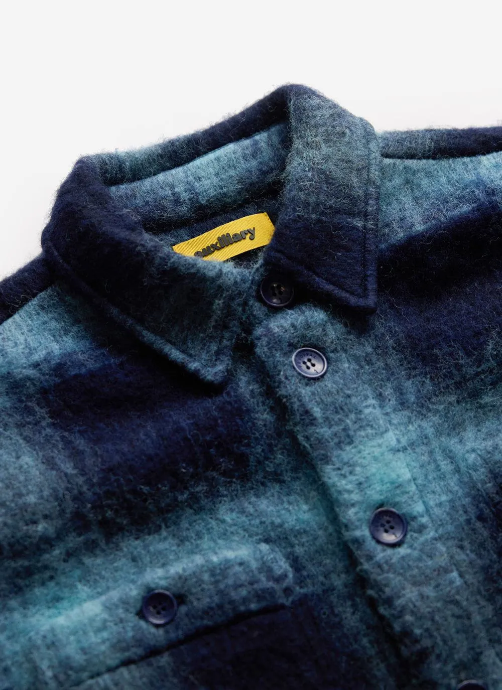 Check Blanket Overshirt | Wool | Navy