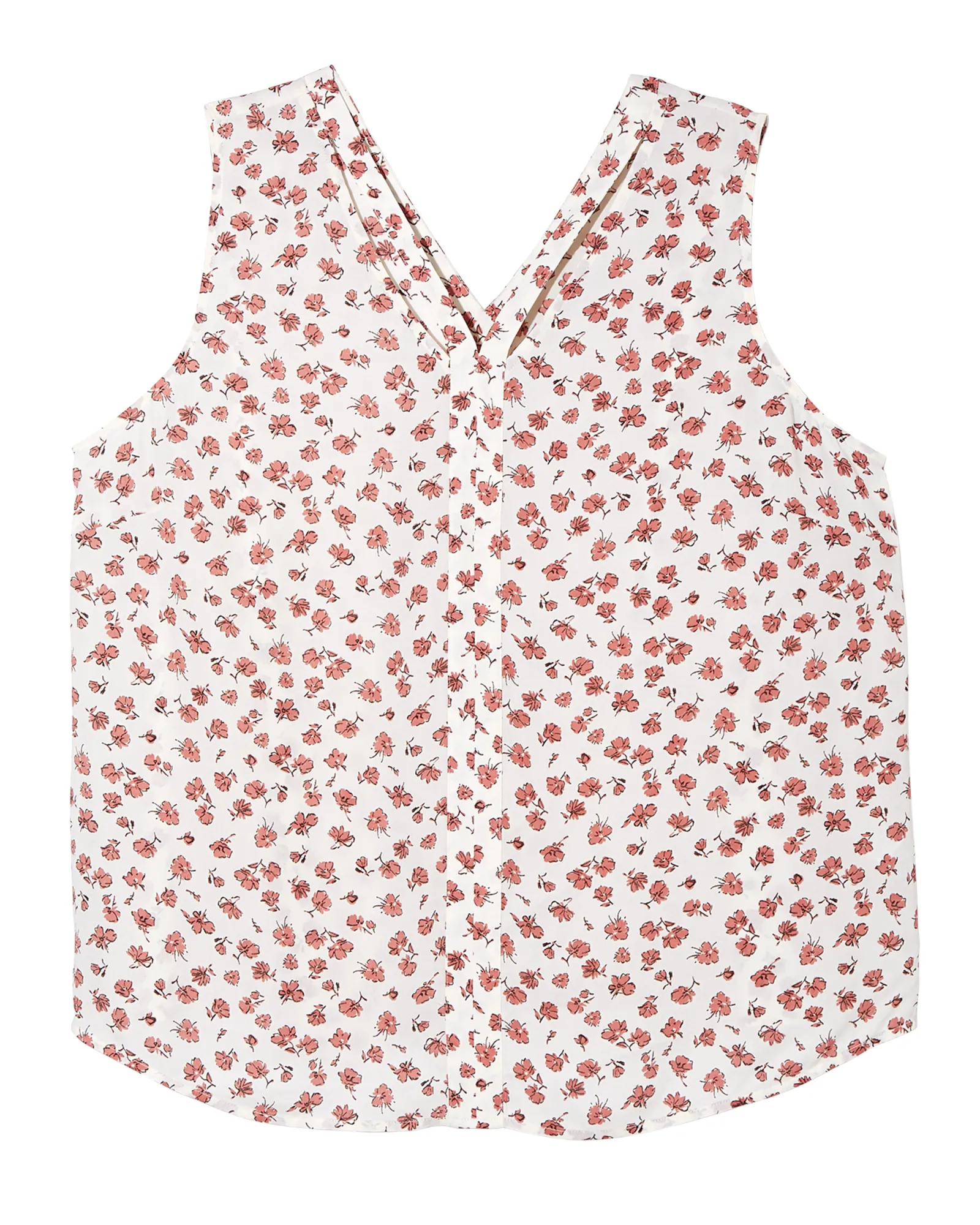 Claire Lattice Sleeveless Blouse | Ivory / Pink